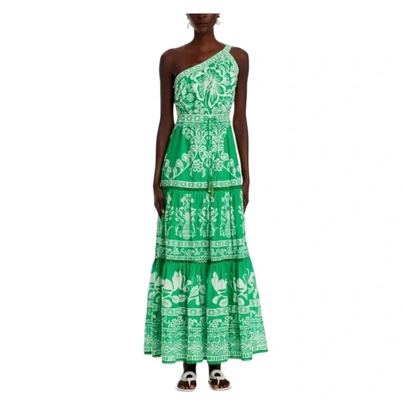 FARM RIO Sweet Garden Green Maxi Dress in Sweet Garden Green, Size S. - Picture 5 of 16